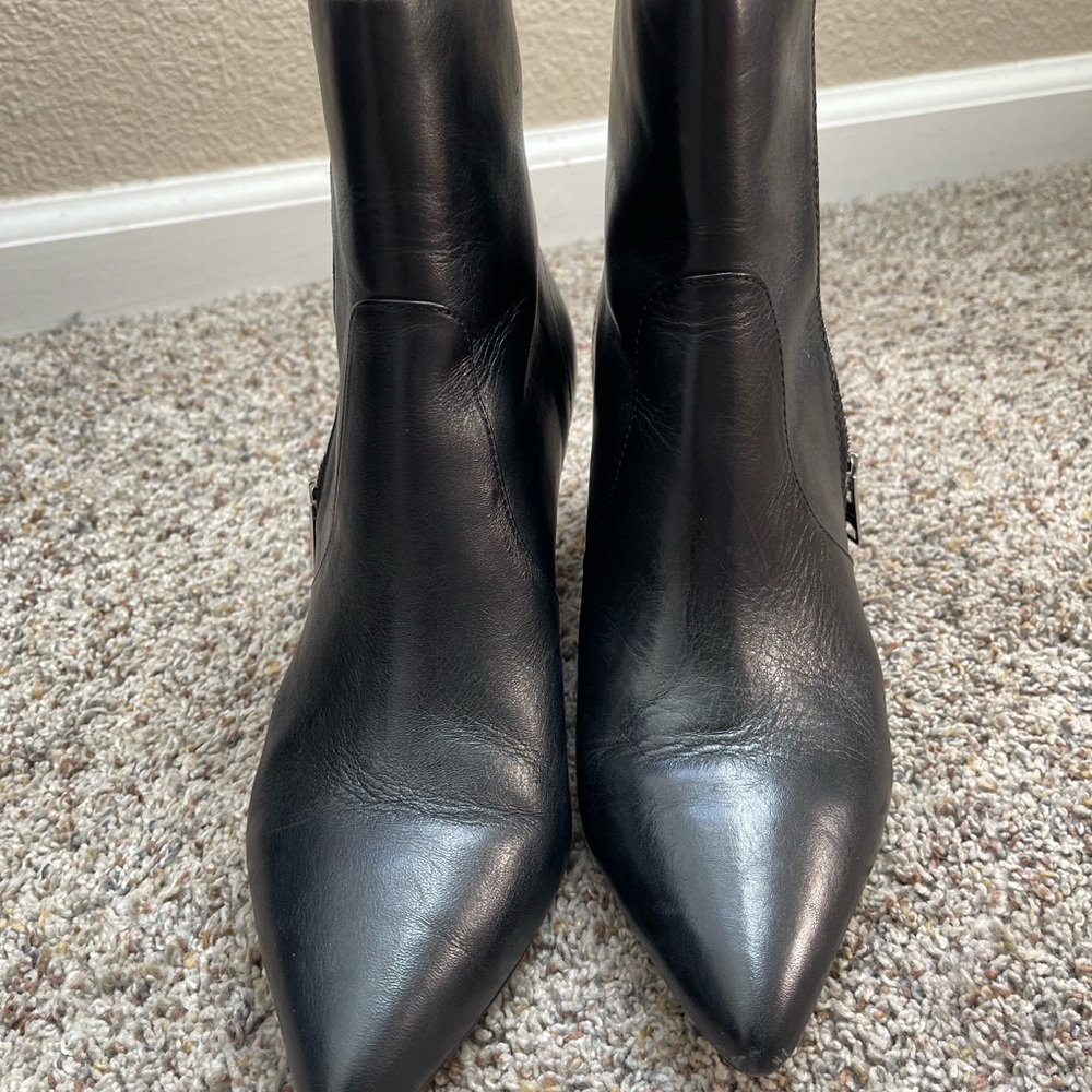 All Saints Black Leather Heeled Boots